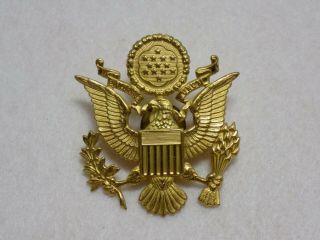 Vintage Wwii Us Army Officer Visor Cap Insignia