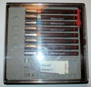 Rotring Isograph Technical Pens Set 0.  1mm - 1.  0 Mm