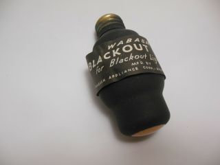 Wabash Blackout Light Bulb Wwii W/ Label Very Rare World War 2 1