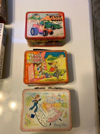 Vintage Hong Kong Phooey Metal Lunch Boxes Speed Buggy Polly Pal No Thermos
