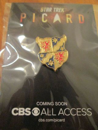 Nycc 2019 Comic Con Star Trek Picard Excl Picard Family Crest Pin