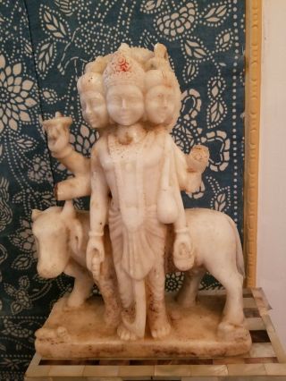 Antique 19th Century Hindu Marble Statue Of Shiva