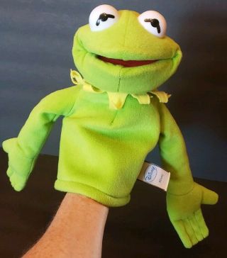 Disney Gund Kermit The Frog Hand Puppet Plush Muppets Sesame Street 10 "