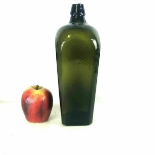 Antique 19th Century Olive Green Gin Bottle