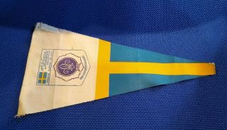 Vintage 15th World Jamboree Boy Scouts 1971 Nippon Sverige Sweden Cloth Pennant