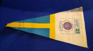 Vintage 15th World Jamboree Boy Scouts 1971 Nippon Sverige Sweden Cloth Pennant 2