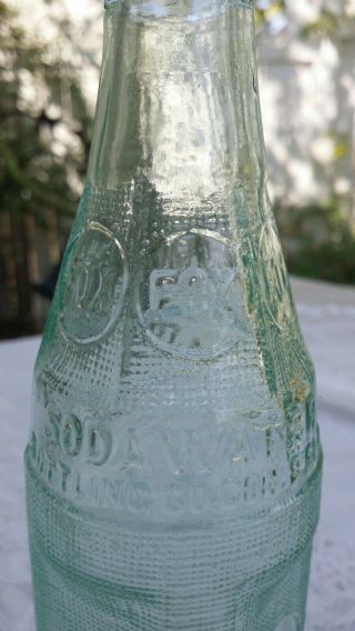 Vintage FOX Soda Water Coca Cola Art Deco Bottle Philadelphia MS Embossed 3