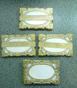 100 Elegant Die Cut Wedding Name Place Cards,  Gray And White With Gold Detail