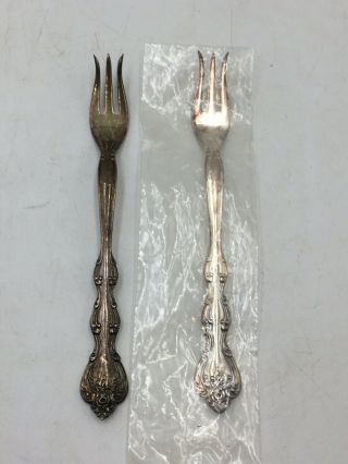 2 Vintage International Silver Plate Cocktail Forks