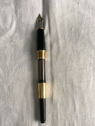 Vintage Montblanc Meisterstuck Fountain Pen With Gold Trim And 14kt Gold Nib 2