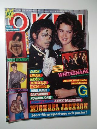 Okej Mag 84 Michael Jackson Brooke Shields Saxon Kiss Boy George Agnetha Of Abba