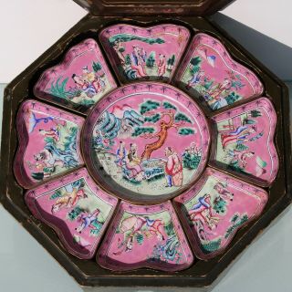Antique Chinese Canton Enamel Sweet Meat Dish.  19th C