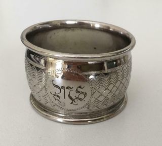 Heavy Victorian Silver Napkin Ring With Very Strange Engraving.  Can You Identify?