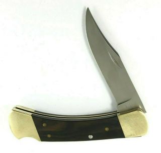 Buck 110 Large Lockback Knife Wood Handles 1974 - 1980 Vintage 3550 - Ms