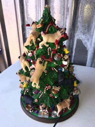 Danbury Pug Light Up Pug Christmas Tree