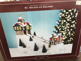 Mr Christmas St.  Nicholas Square Ski Hill Animated Downhill Skiers Weathervane