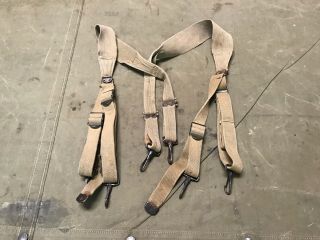 72h Wwii Us Army M1936 Combat Field Suspenders - Od 3