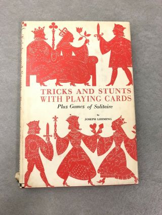 Vintage 1949 Tricks & Stunts With Playing Cards Solitaire Hardcover Book W/dj