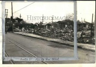 1941 Press Photo Honolulu,  Hawaii Area Destroyed By Japanese Attack In Wwii