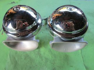 Vintage Clear Hooter Alpine Chrome Dome Horns,  Motorcycle,  Scooter