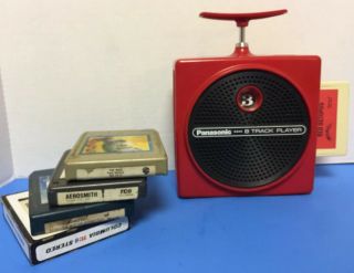 Vintage Retro Red Panasonic Rq - 830s Dynamite Tnt 8 Track Player W 5 Tapes
