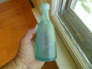 St.  Louis C.  W.  Schlieper 1860s Long Neck Squat Soda Bottle L&w Glasshouse Mark