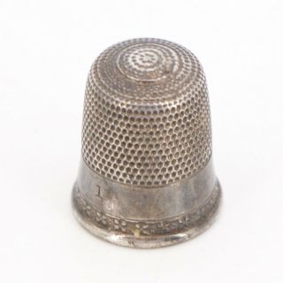 Vtg Sterling Silver - Simon Brothers Sewing Thimble Size 1 - 3g