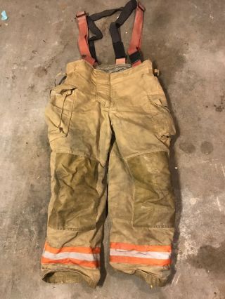 Vintage Fireman’s Fire Fighting Protective Pants Suspenders Overall 36w 39l