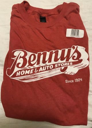 Rare Benny’s Stores T - Shirt Nwt Logo Red.  Perfect Xmas Gift L