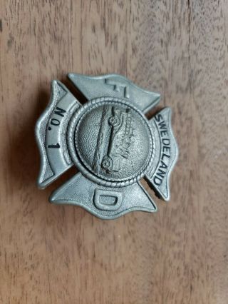 Swedeland Pennsylvania Vintage Firefighters Badge Or Pin