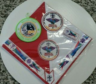 Boy Scout 2019 World Jamboree Medical Staff Patches And Neckerchief
