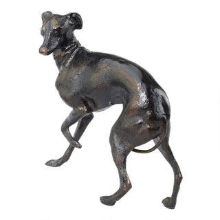 Graceful Whippet Canine Breed Italian Greyhound Cast Iron Sculpture Statue