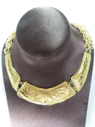 Vintage Givenchy Gold Tone Choker Collar Necklace (signed)