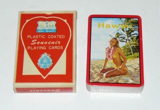 Vintage Risque Hawaii Pin Up Girl Playing Cards Deck Advertising