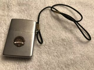 Vintage 1954 Zippo United Auto Workers Retired Member With Lanyard Lighter