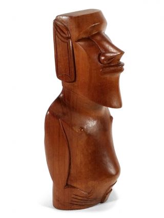 10 " Vintage Carved Wood Wooden Moai Easter Island Islander Tiki Sculpture Statue