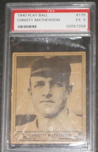 1940 Play Ball Christy Mathewson Baseball Card 175 Psa 5 Ex Vintage Trading