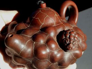 Antique Chinese Yixing Dragon Toad Teapot Marked