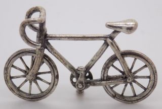 Vintage Sterling Silver 925 Italian Made Dollhouse Sport Bike Miniature,  Stamped