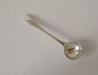 A Sterling Silver Small Salt Spoon Birmingham 1984 C Robathan & Son 5.  9 Cms