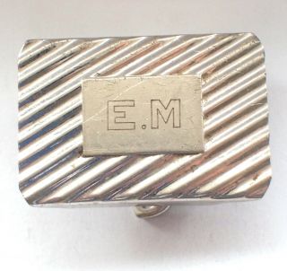 Em Monogram 925 Sterling Silver Vintage Belt Buckle Swank Art Deco Vintage 20g