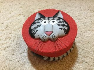 B Kliban Cat Trinket Box Ceramic