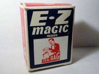 Vintage E - Z Magic Magic Tricks - Egg Bag Trick - Wood Egg/bag/instructions