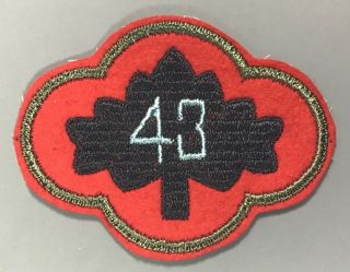 Wwii Army 43rd Infantry Division Patch Cut Edges No Glow