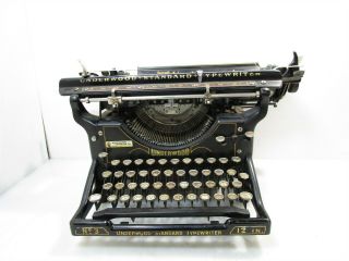 Vintage Underwood Standard Typewriter No 3 12in.  3578599 - 12 Ma 3 - 6928