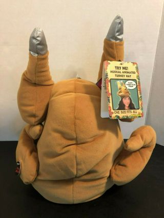 Dandee Musical Animated Turkey Hat " Turkey In The Straw " With Tags