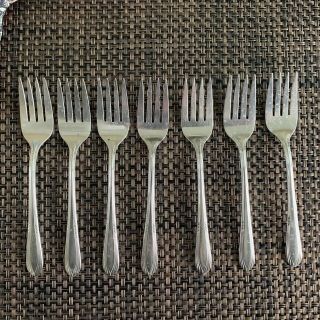 1936 Wm.  Rogers Fascination Silver Plated International Silver Salad Forks
