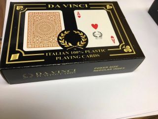 Da Vinci Club Casino Playing Cards,  2 - Deck Poker Size Regular Index
