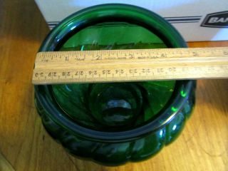 Vintage Napco Green Clear Glass Vase / Planter - Swirl Design - 1192 2