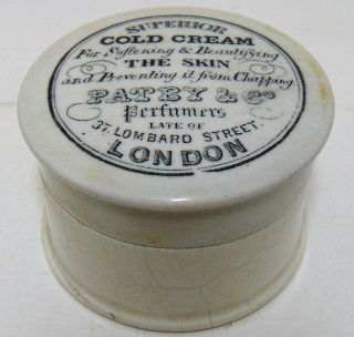 Patey & Co London Superior Cold Cream Pot Lid & Base C1885 - 90